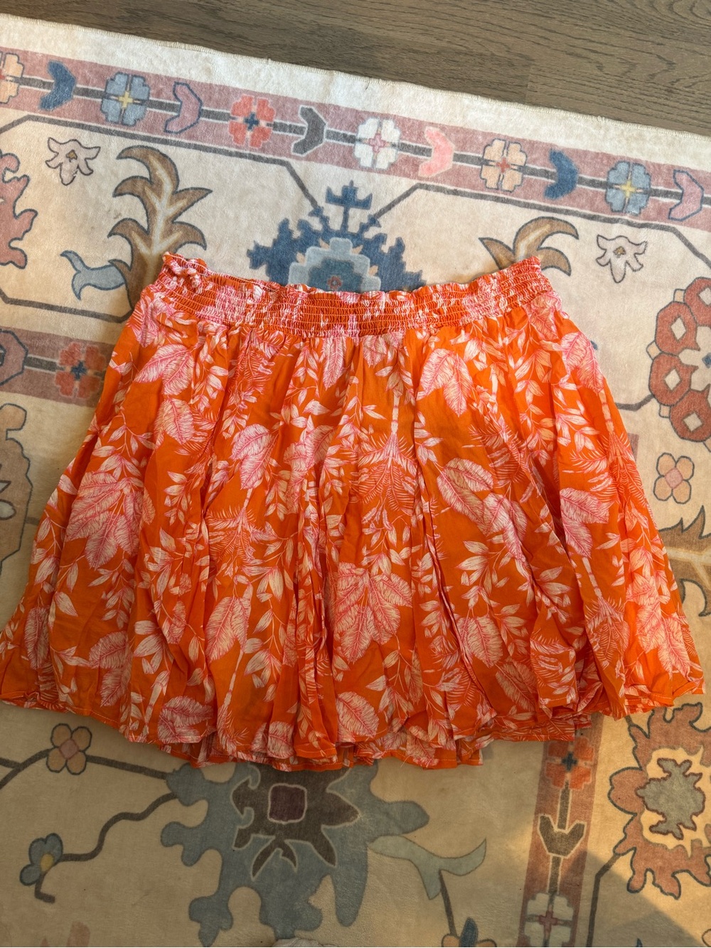 Orange Floral Tiered Skirt - Anthropologie
